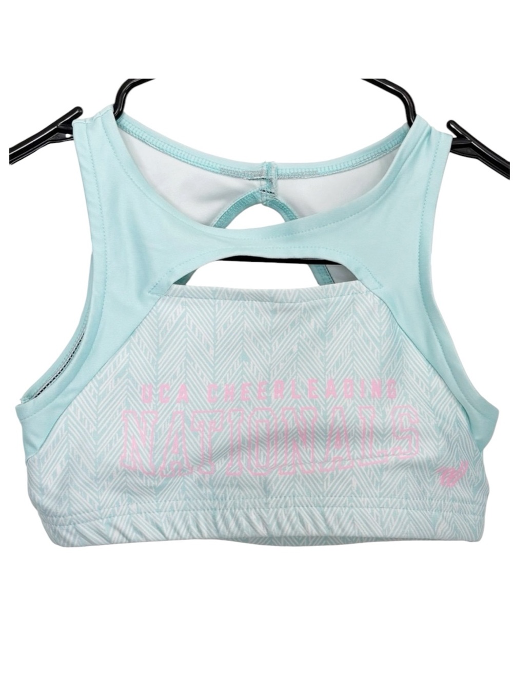 Varsity Spirit UCA Nationals Cheer Sports Bra Blue Pink Youth M Cheerleading